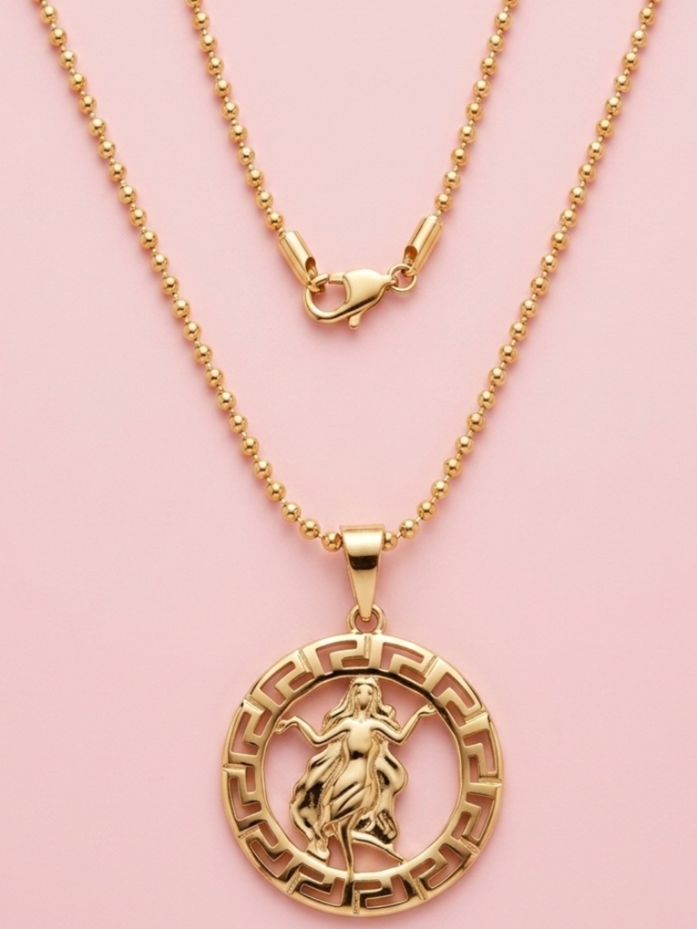 Gold Filled 14K Virgo Maiden Coin Necklace